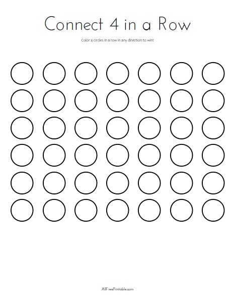 Connect in a row game â free printable