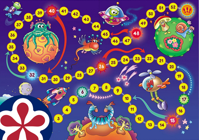 Free printable space board game and activity sheets