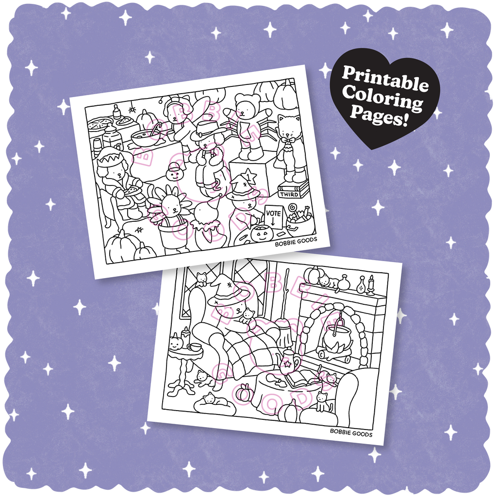 Digital download â halloween coloring pages â bobbie goods