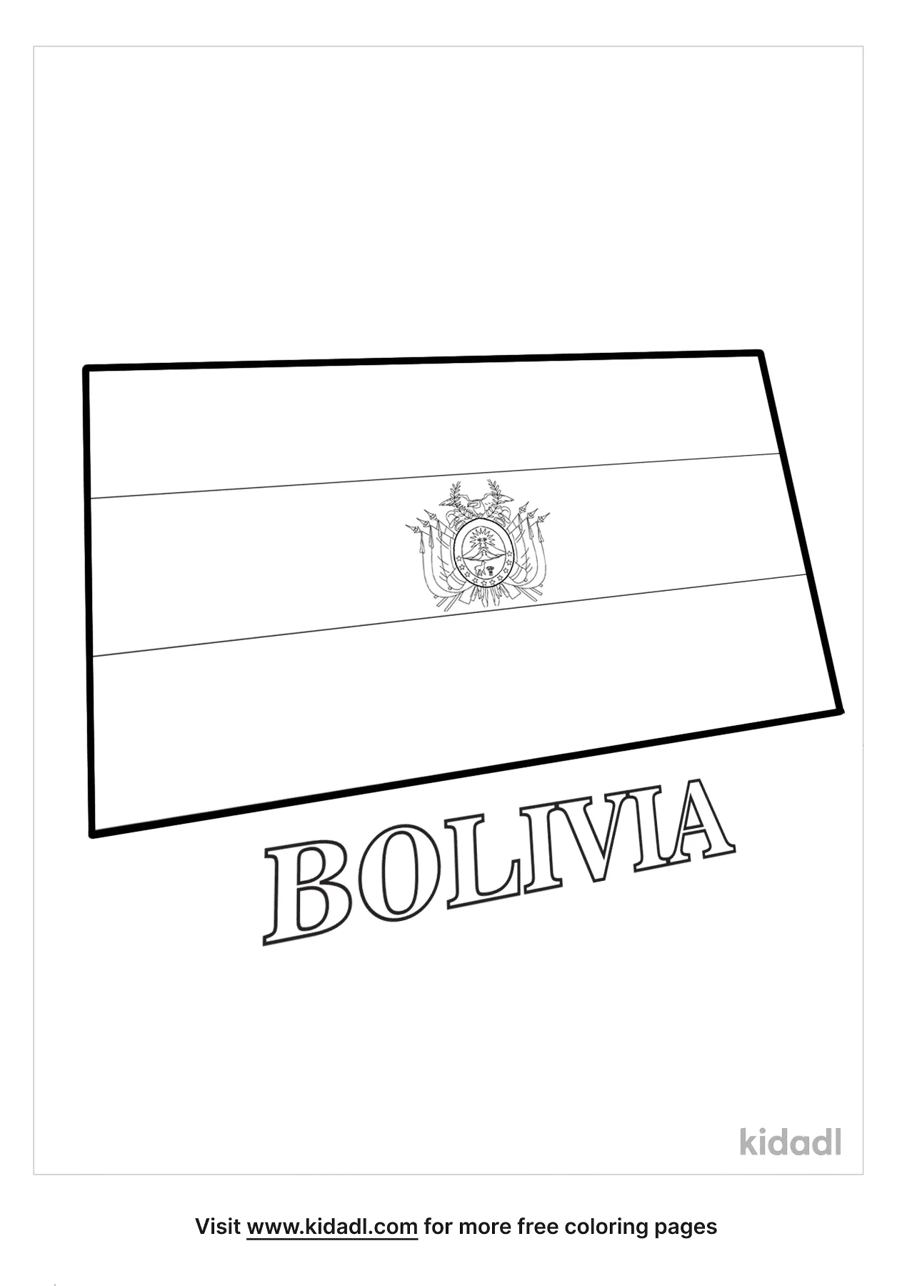 Free bolivia flag coloring page coloring page printables