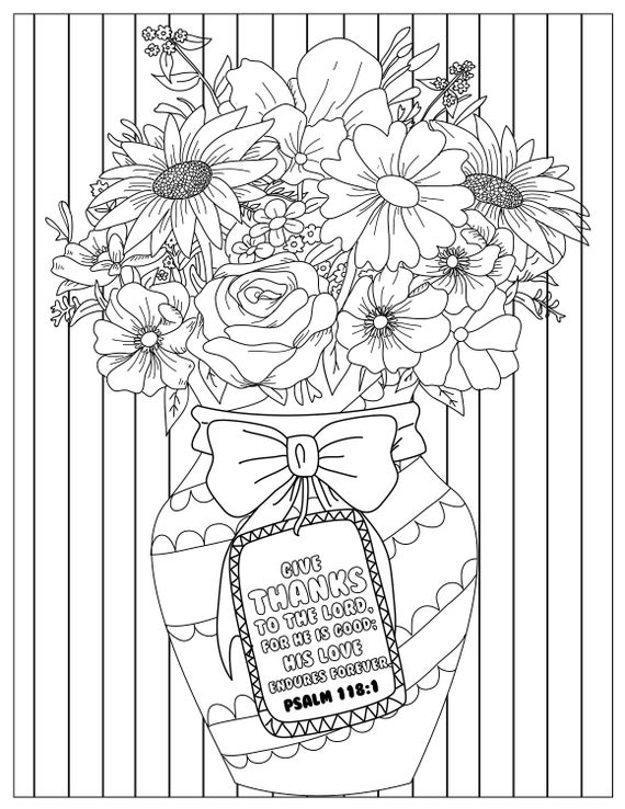 Psalm coloring pages for adults printable coloring page instant download pdf