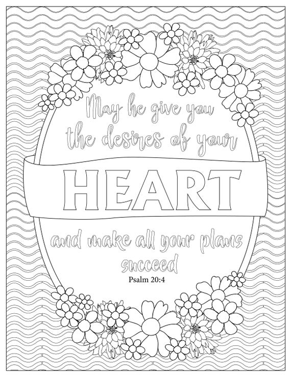 Psalm coloring pages for adults printable coloring page instant download pdf