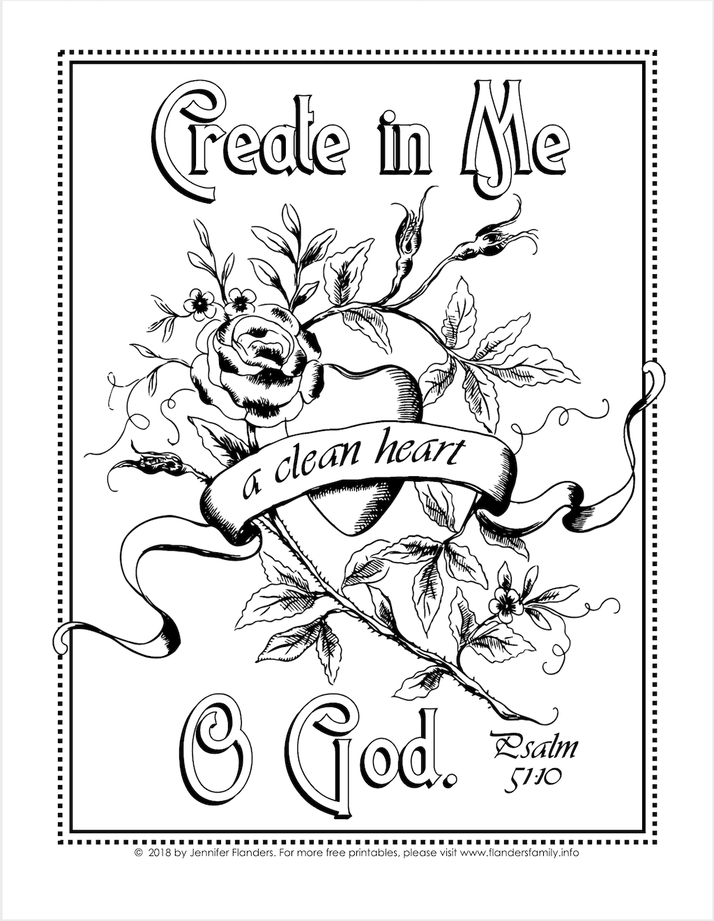 A clean heart coloring page