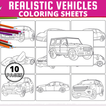 Realistic vehicles coloring book printables modern transport coloring c made by teachers