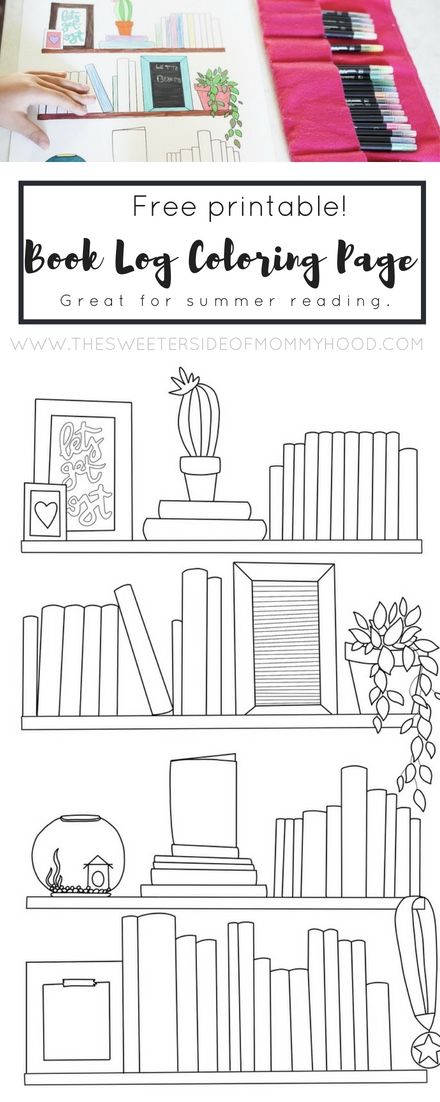 Free printable book log coloring page book log printable books free printable bookmarks