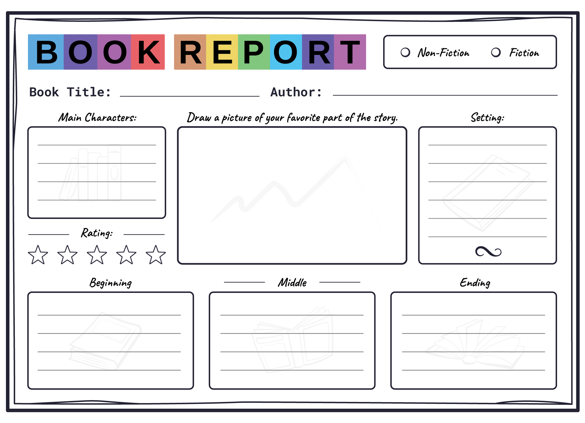 Elementary book report free google docs template