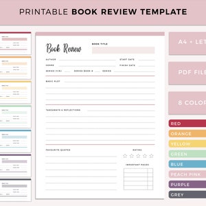 Buy printable book review template book reader inserts book worm avid readers book reading log and review page reading diary book list online in india