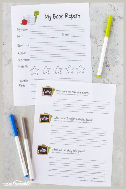 Ðâïfree printable book report template pdf st nd rd th grade