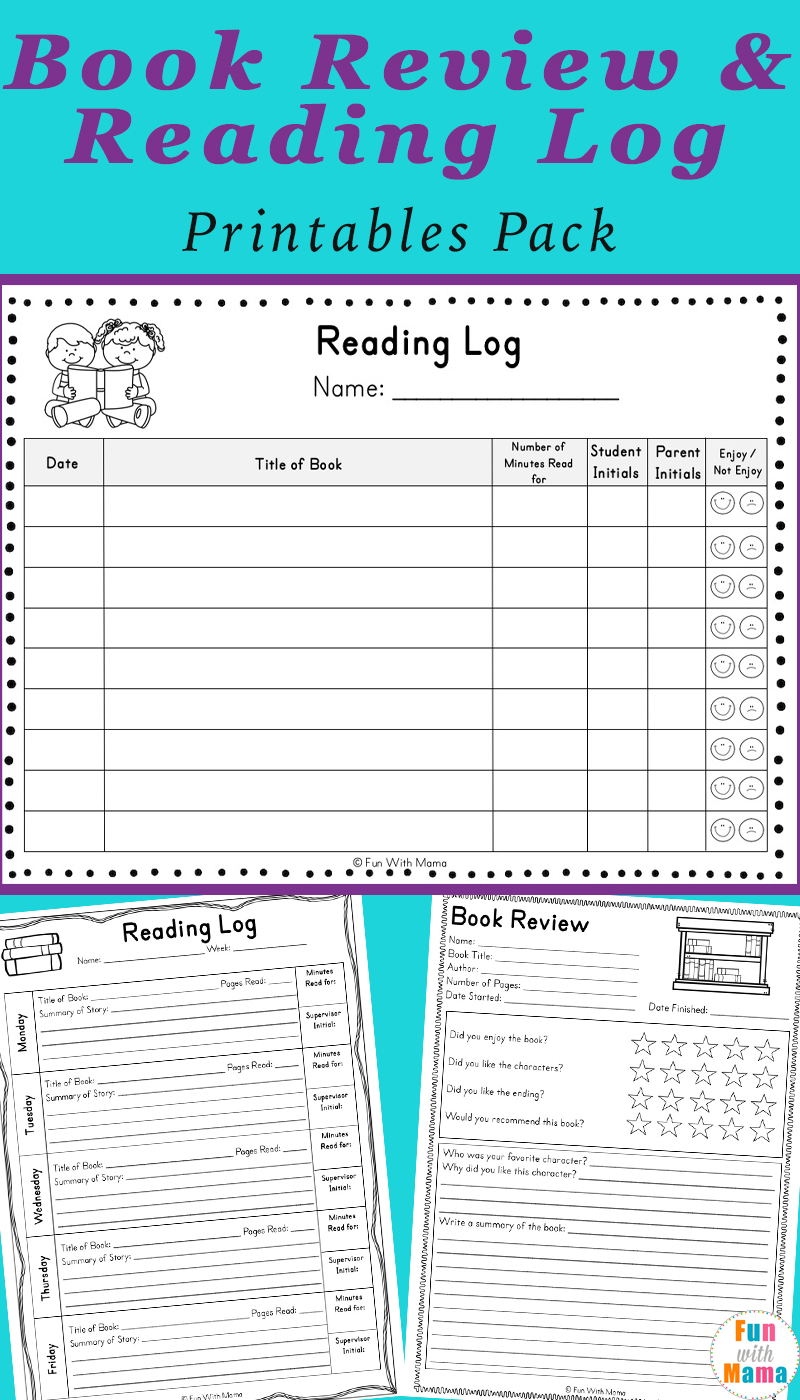 Reading log pdf and book report templates