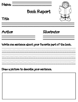 Book report template tpt