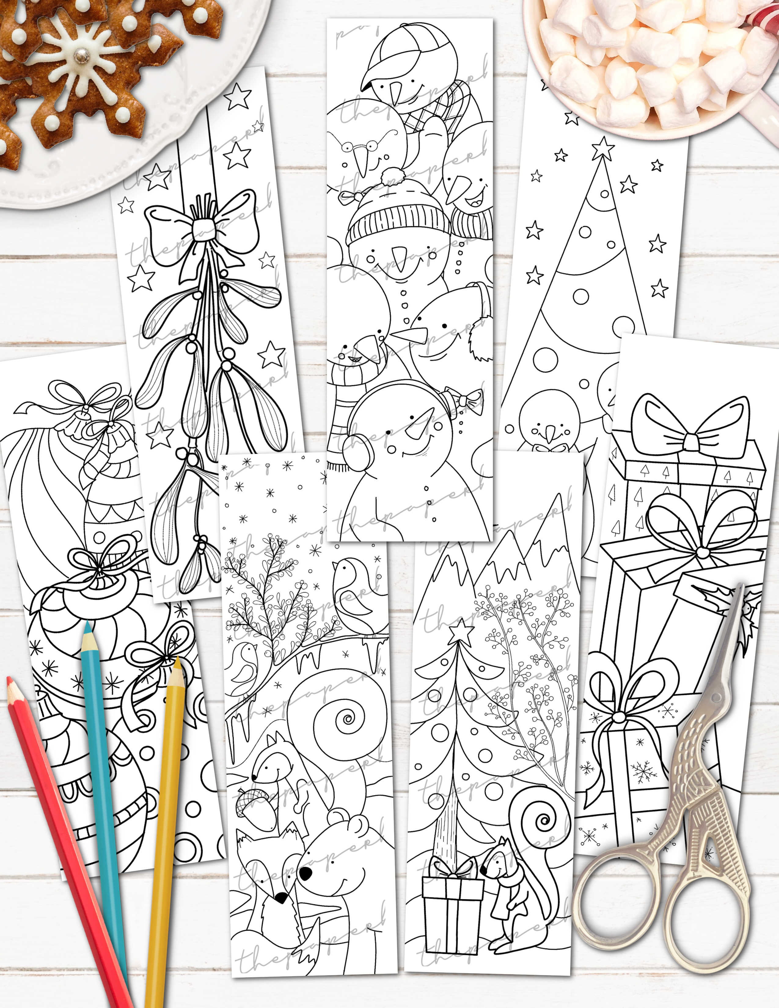 Christmas printable bookmarks free