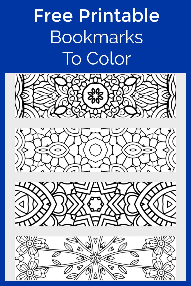 Free printable bookmarks to color