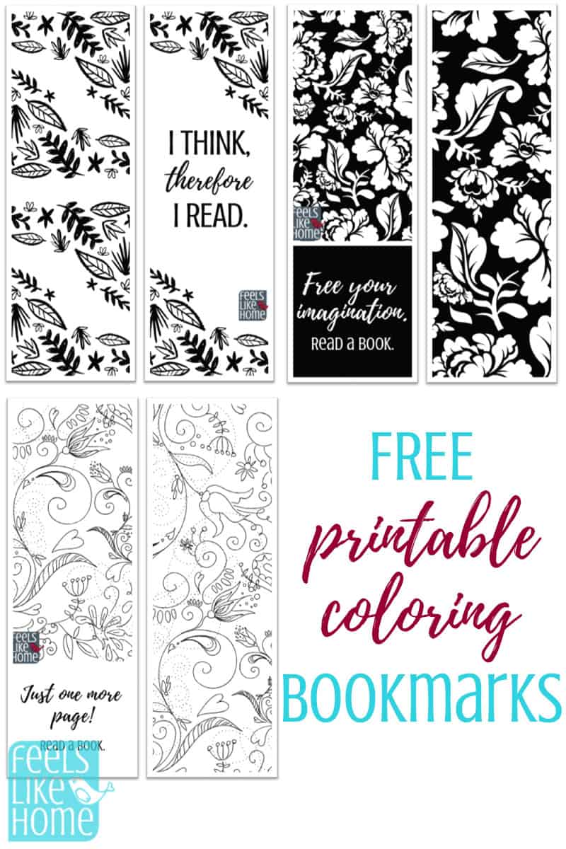 Printable coloring bookmarks
