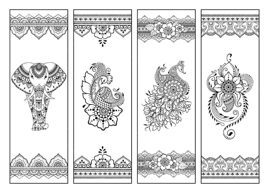 Bookmarks for adults coloring page