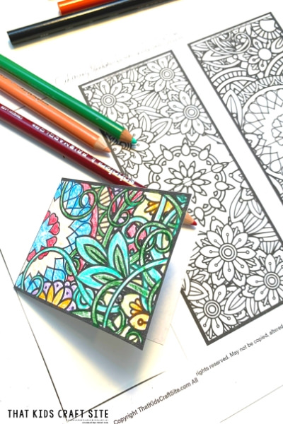 Free printable bookmarks to color