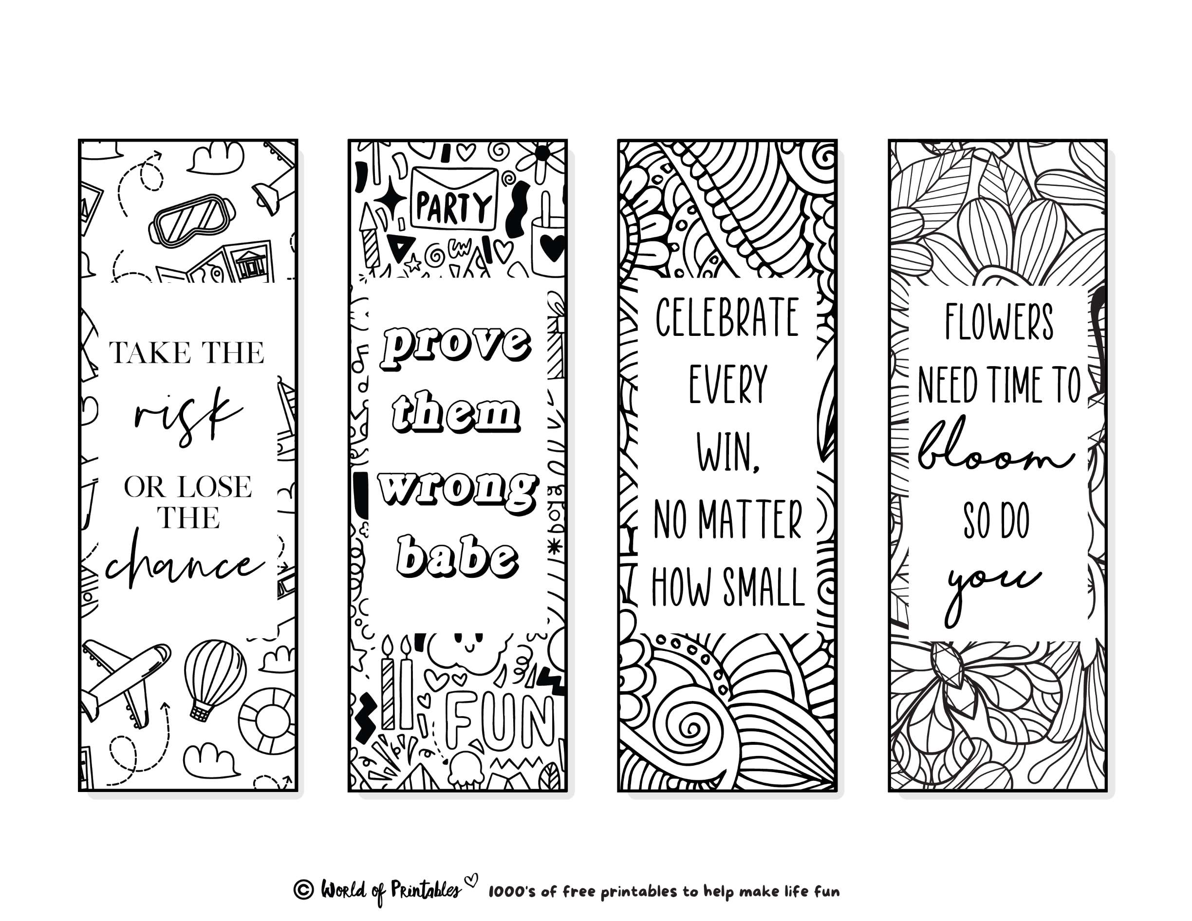 Printable bookmarks to color for adults kids
