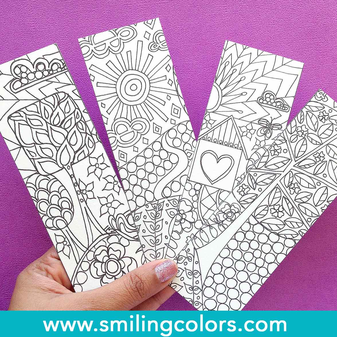 Free printable bookmarks to color