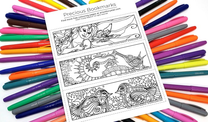 Free printable bookmarks for kids teens adults colouring pages diy