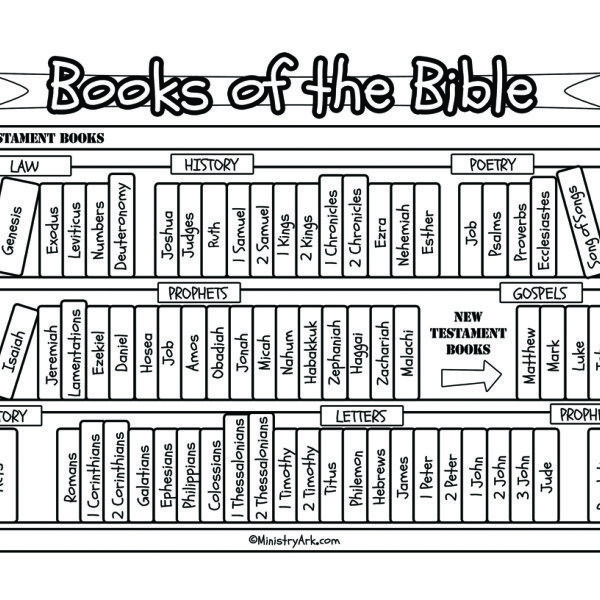 The old testament bookcase printable â ministryark bible coloring pages books of the bible catholic bible books