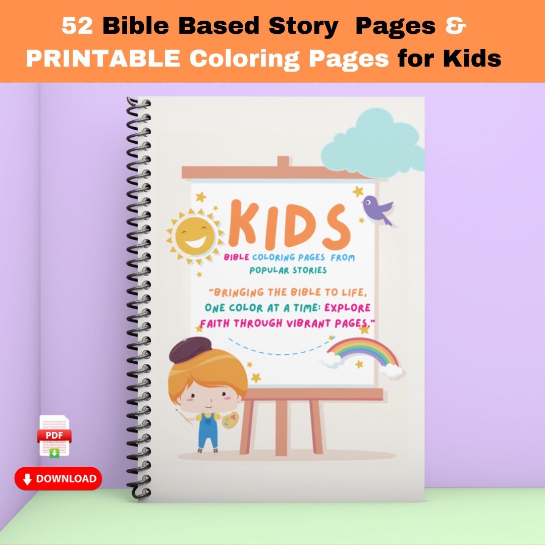 Bible coloring pages and stories for kids printables instant download hobbies toys books magazines childrens books on