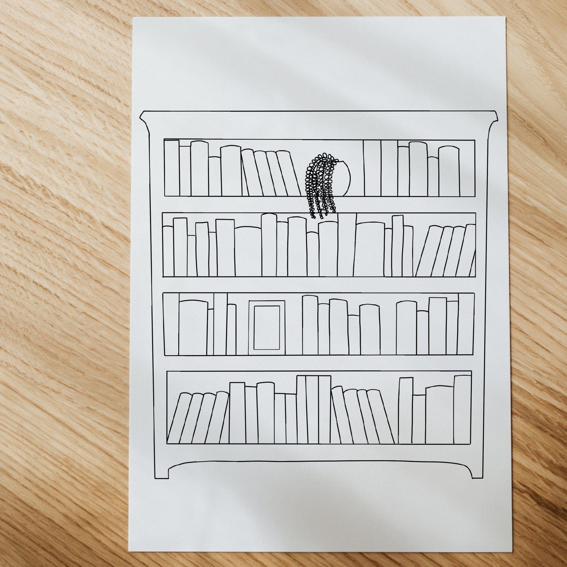 Bookshelf colouring page reading tracker â and hope designs