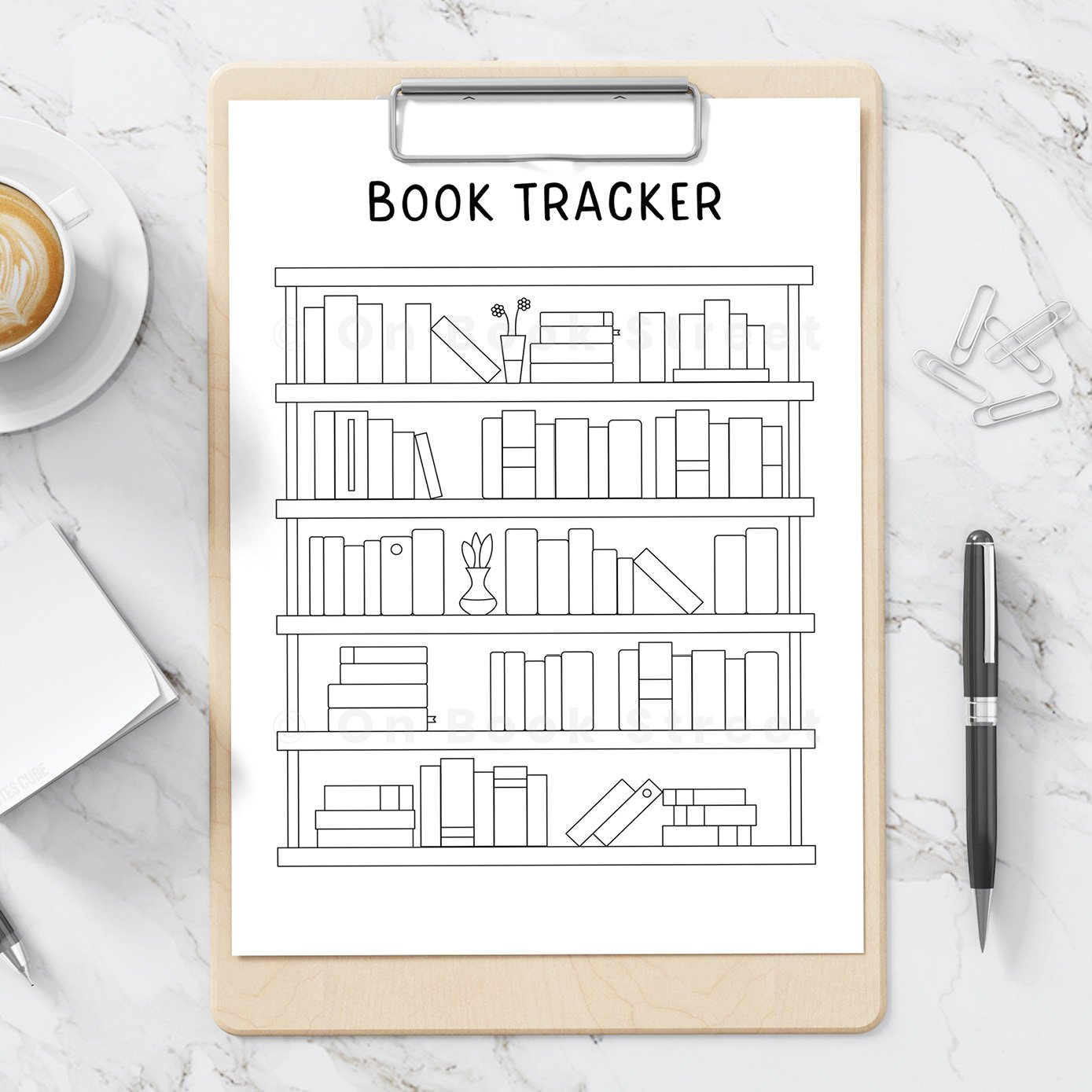 Bookshelf reading tracker printable â on book street