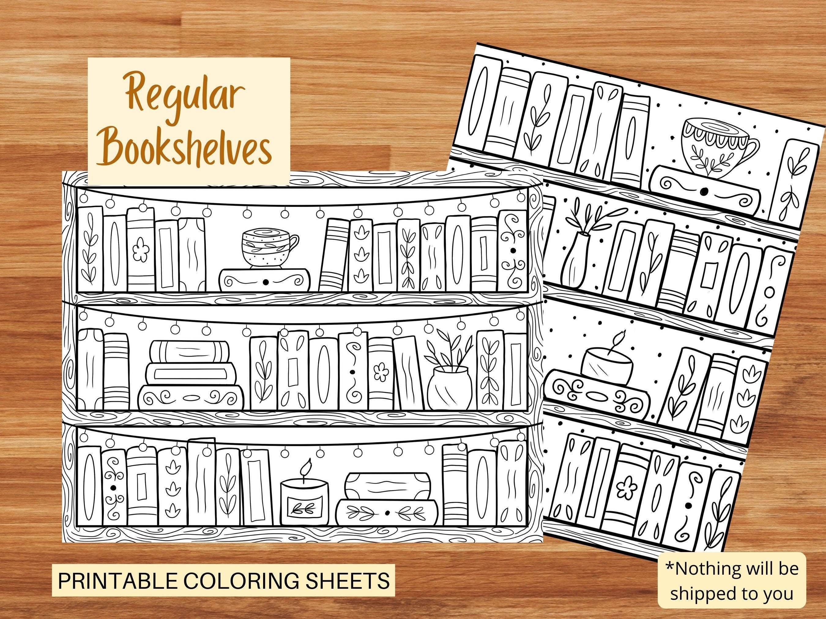 Bookshelves printable coloring sheets printable coloring bookshelf pages coloring sheets for adults and kids summer books coloring pages
