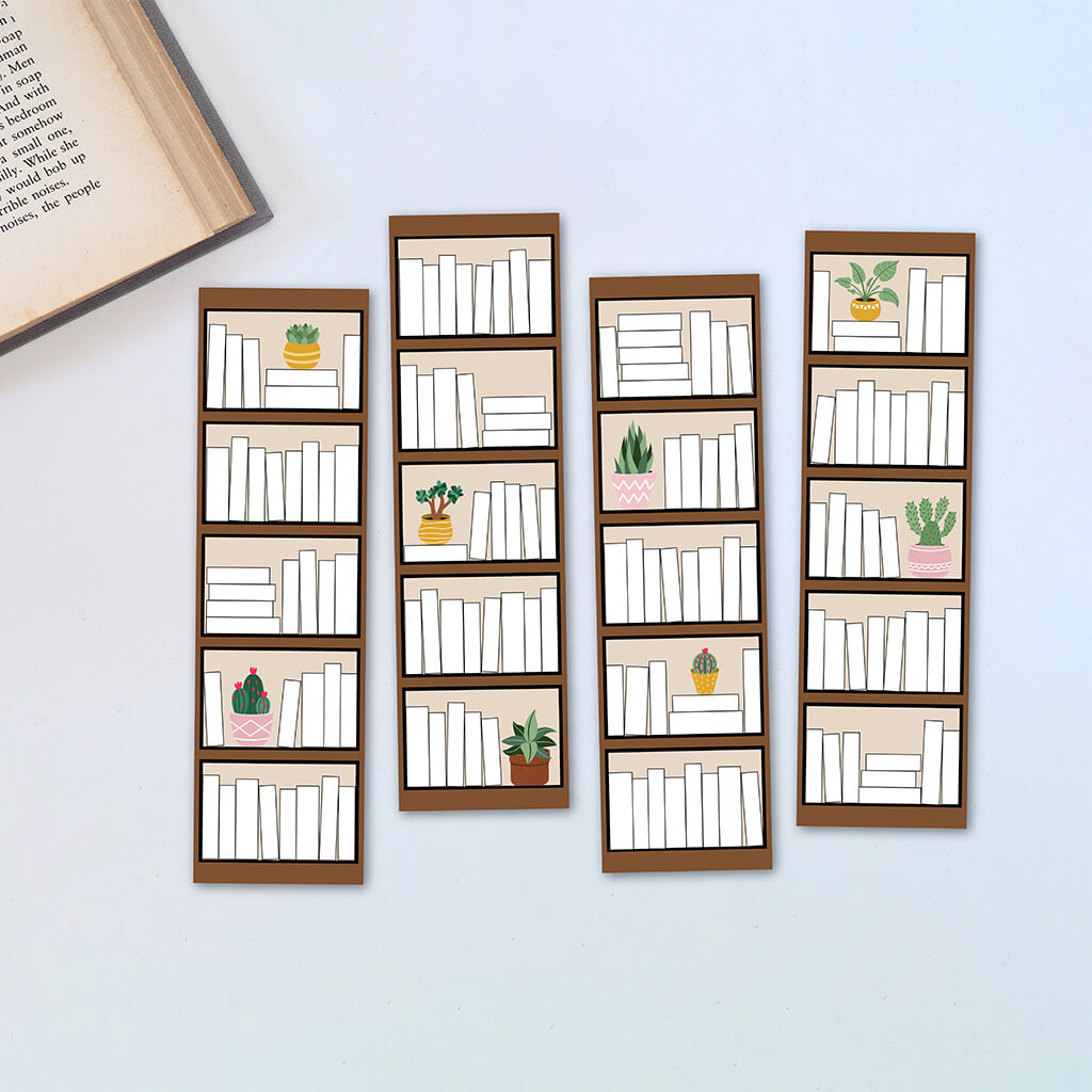 Printable bookshelf reading tracker bookmarks â bona fide bookworm