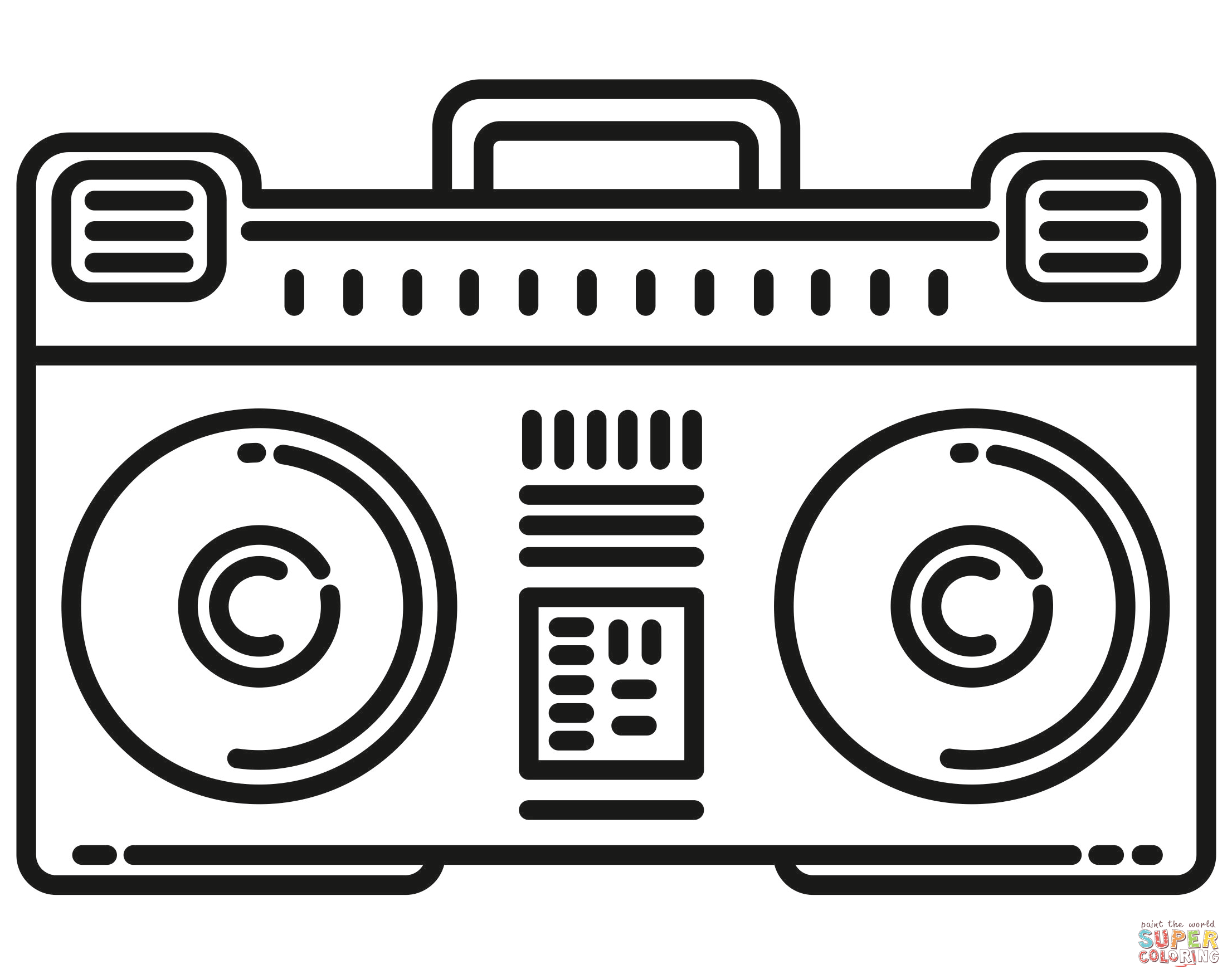 Boombox coloring page free printable coloring pages