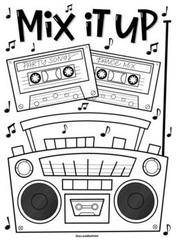 Boom box coloring page coloring pages art room boombox