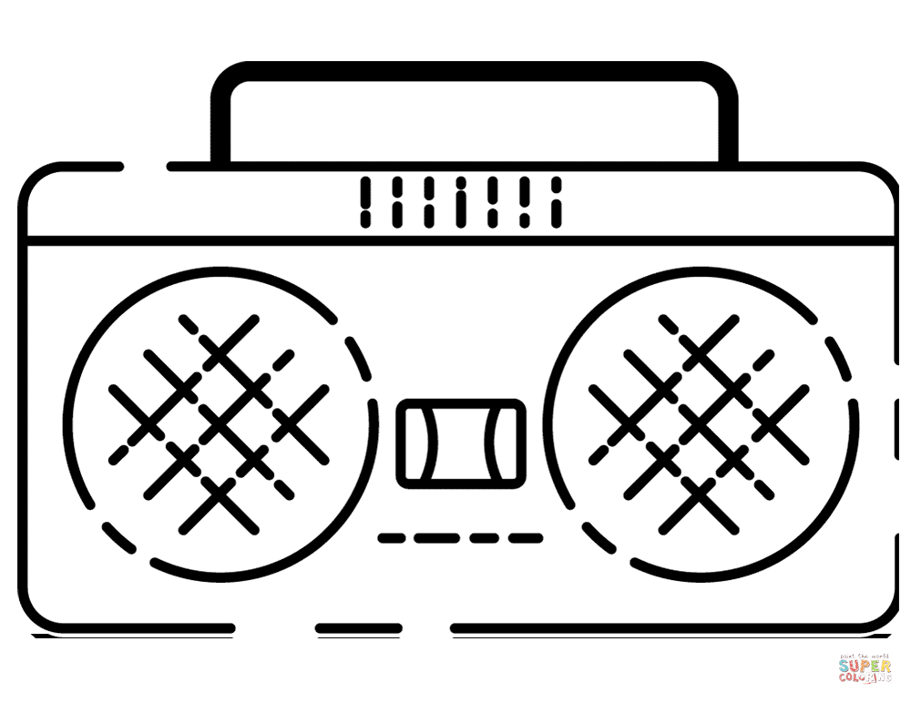 Boombox coloring page free printable coloring pages