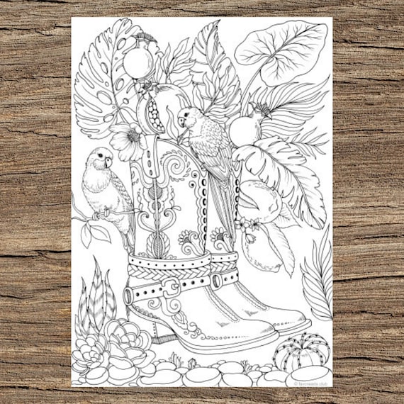 Boots printable adult coloring page from favoreads coloring book pages for adults and kids coloring sheets colouring designs