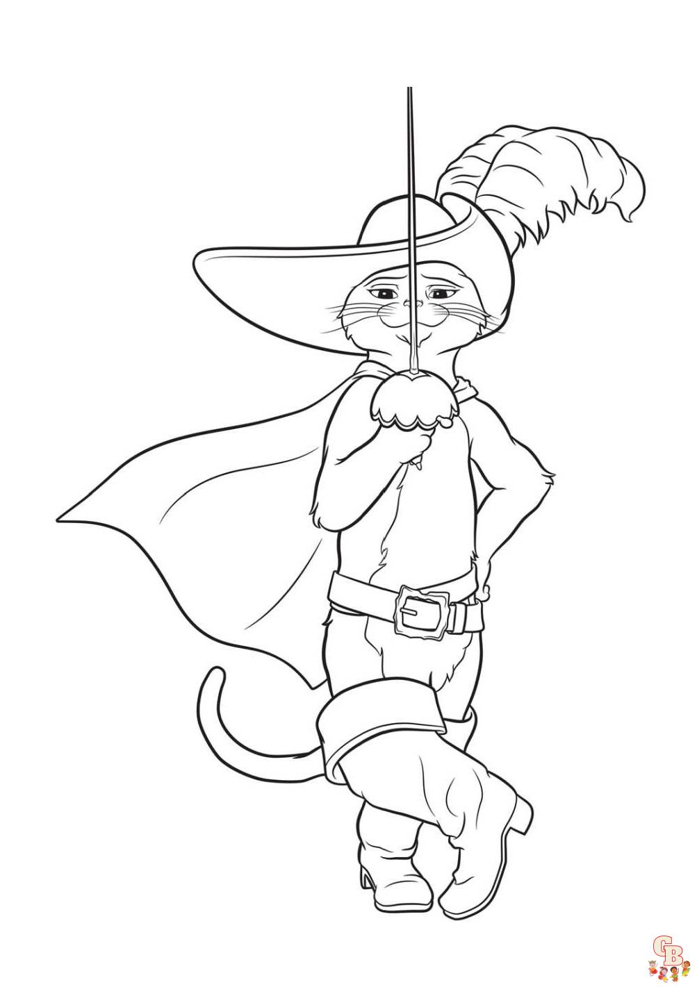 Free printable puss in boots coloring pages