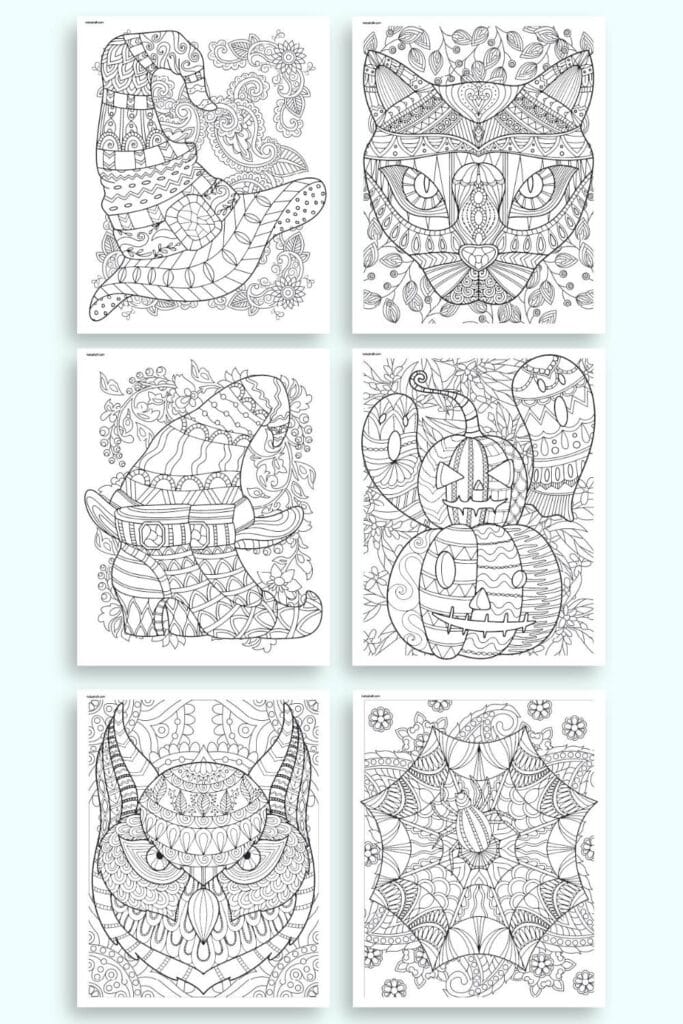 Free printable halloween coloring pages for adults