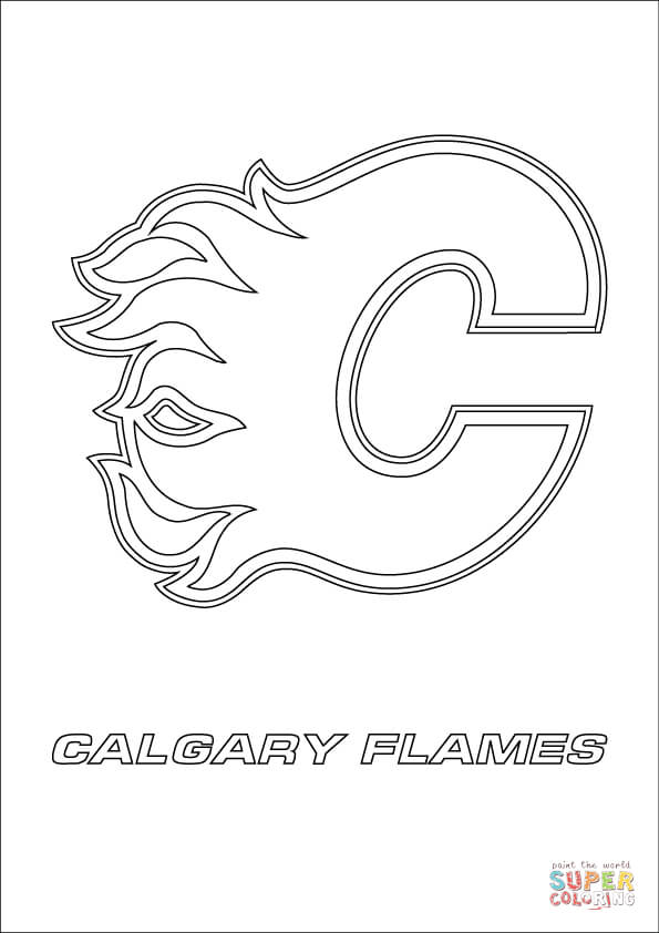 Calgary flames logo coloring page free printable coloring pages