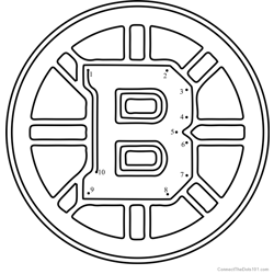 Boston bruins logo connect the dots printable worksheets