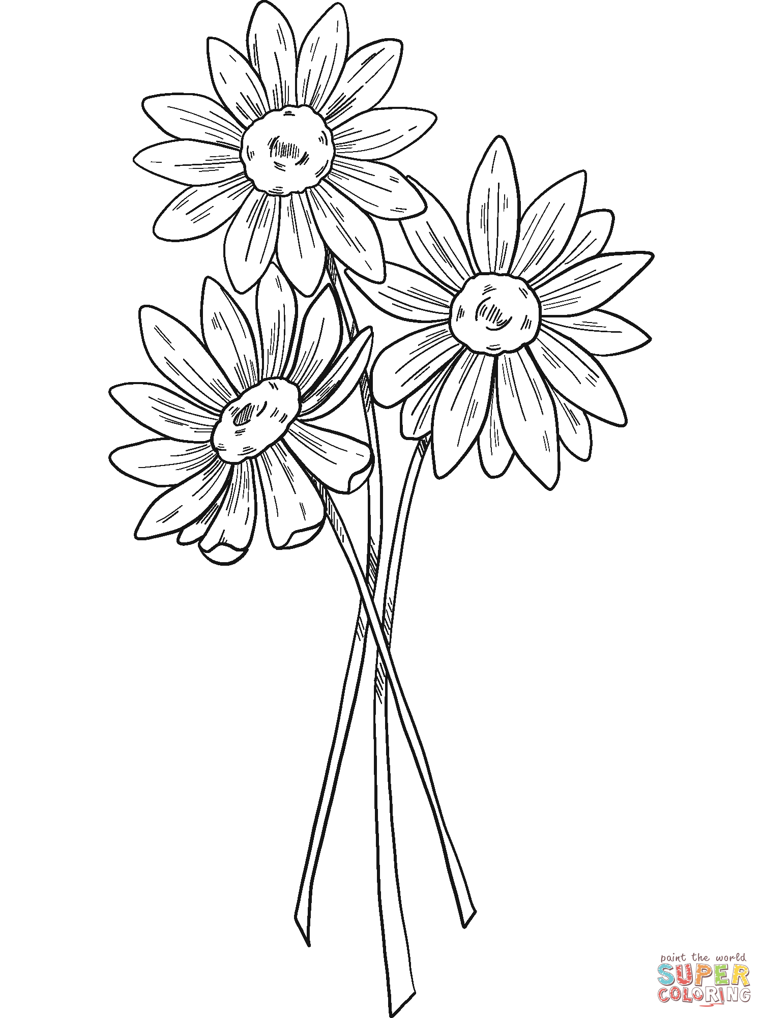 Flower bouquet coloring page free printable coloring pages
