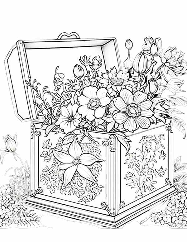 Stunning flower coloring pages for kids and adults