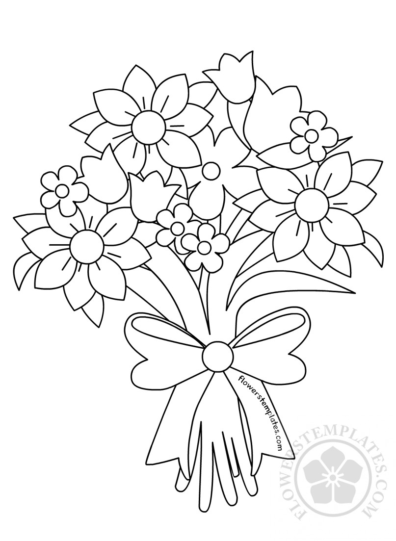 Beautiful flower bouquet coloring page