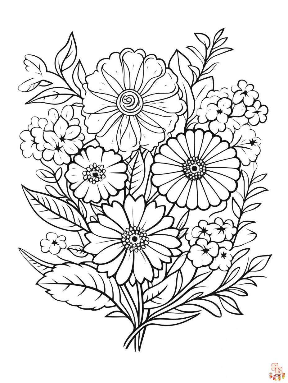 Enjoy free printable flowers coloring pages with