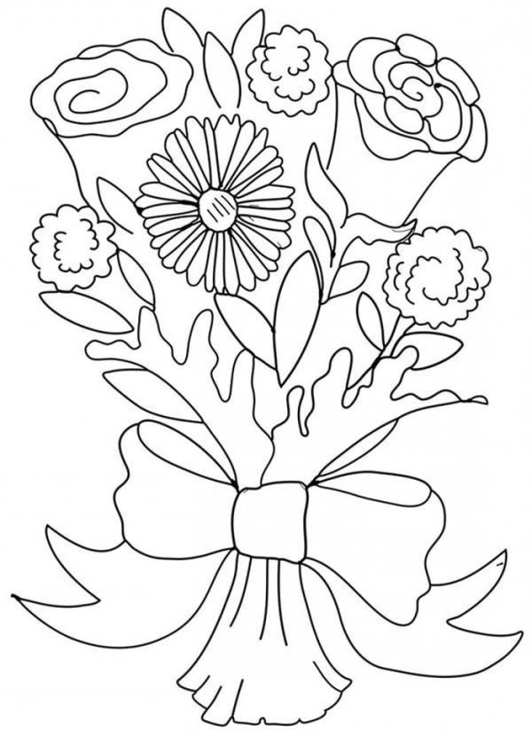 Flower bouquet coloring pages pdf ideas