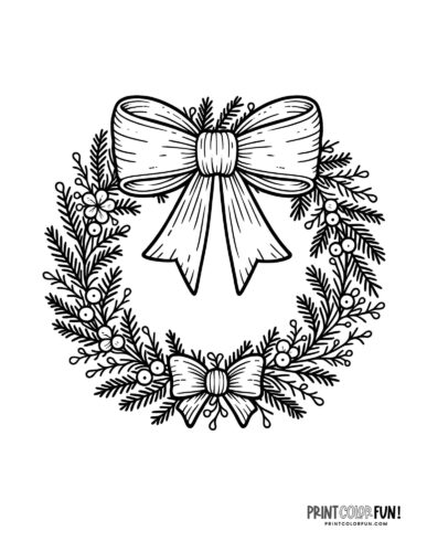 Christmas wreath clipart a festive collection of coloring pages more to deck the halls at