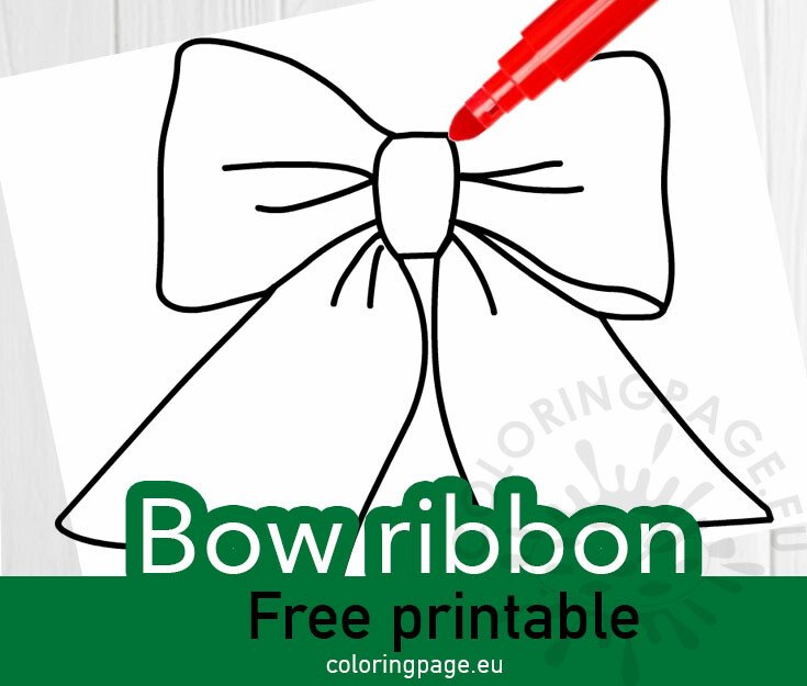 Bow ribbon template coloring page