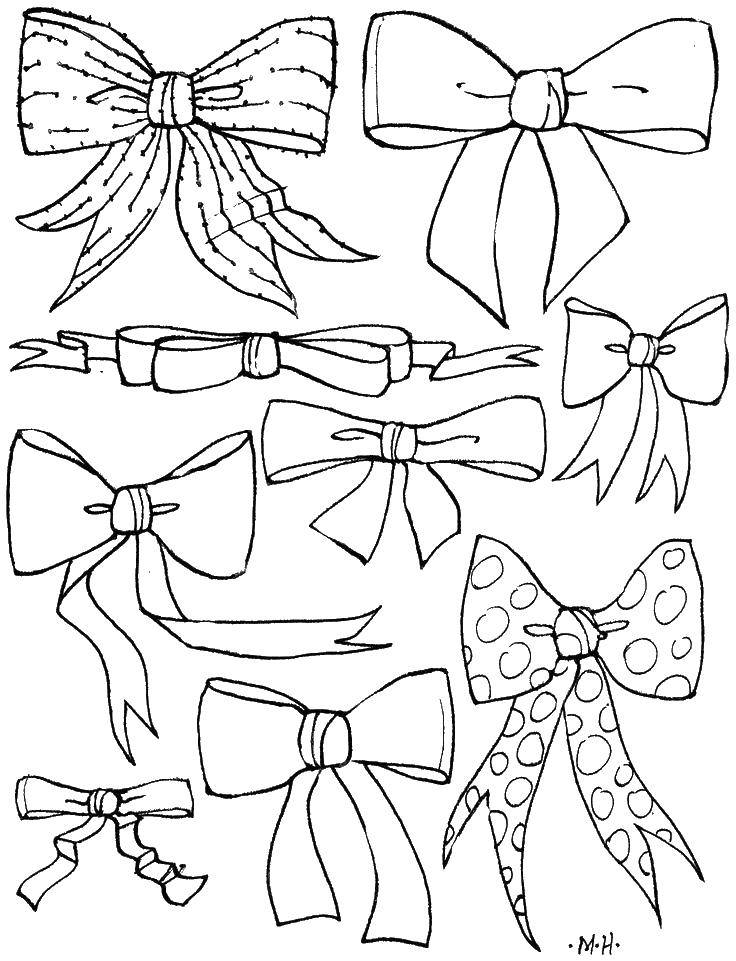 Online coloring pages coloring page bows bows download print coloring page