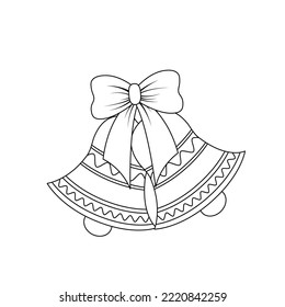Bells bow coloring page black white stock vector royalty free