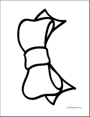 Clip art basic words bow coloring page i