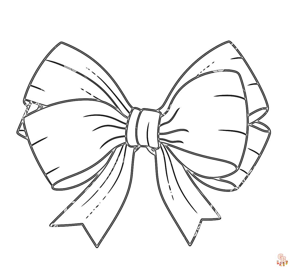 Printable bow coloring pages free for kids and adults