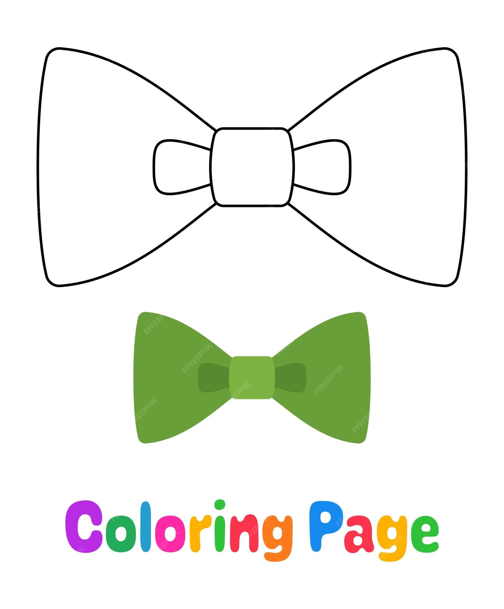 Premium vector coloring page with bow tie for kids