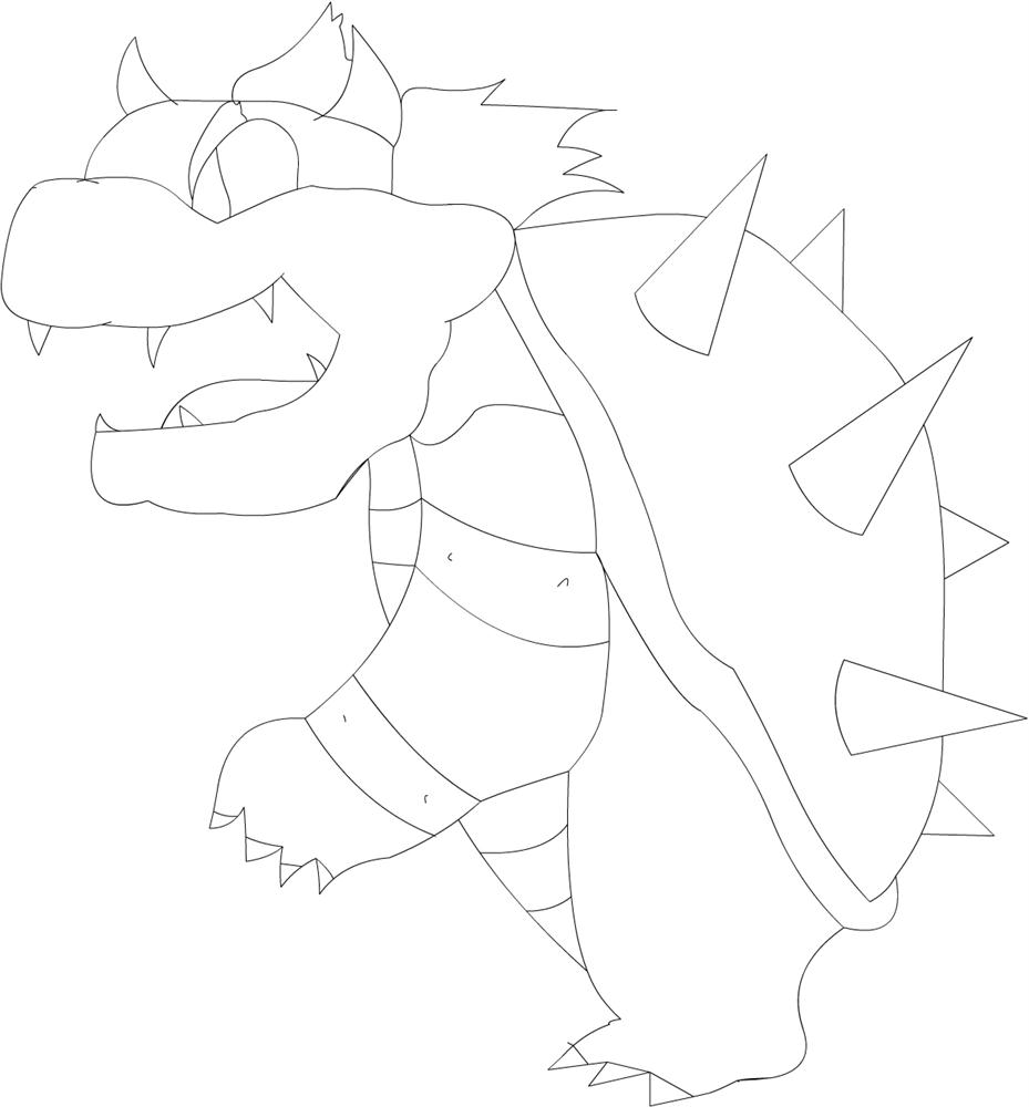 Bowser coloring printable page for kids