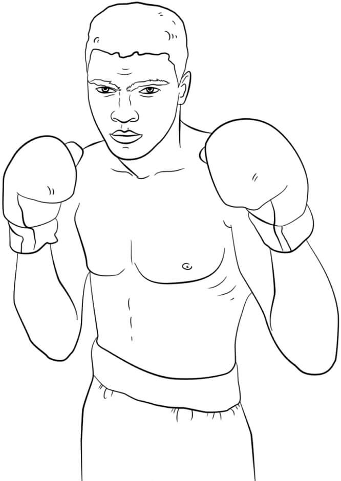 Boxer muhammad ali coloring page